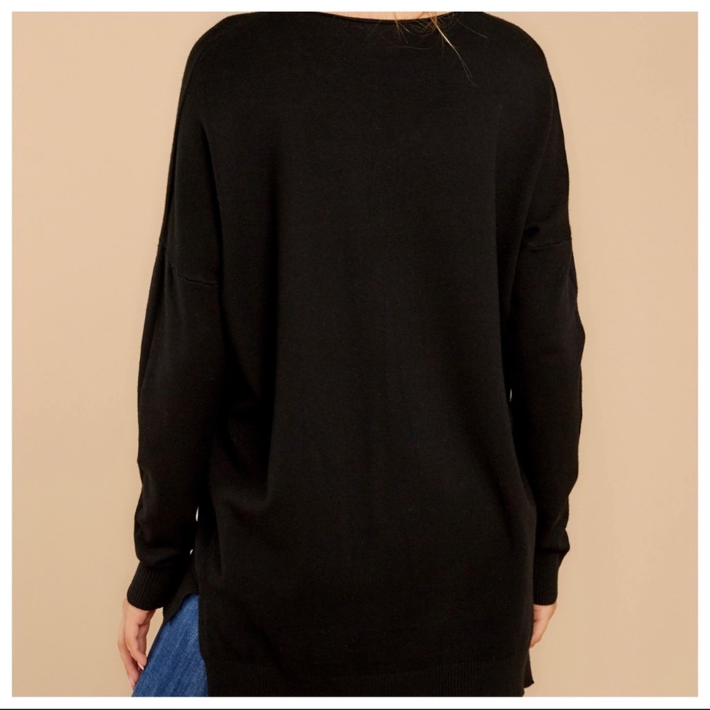 CHIC HIGH LOW V NECK VISCOSE BLEND SWEATER - Picture 5 of 5